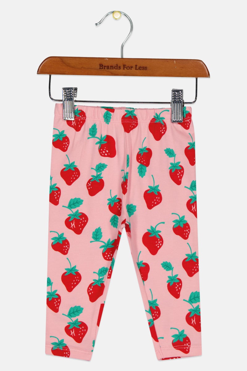Hamleys Toddlers Girl Strawberry Print Leggings, Multicolor - Image 2