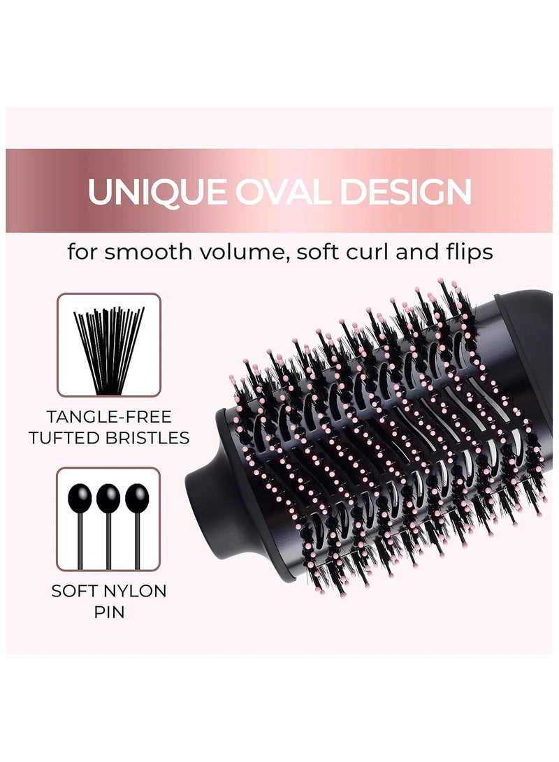 REBENUO REBUNE 1200W Hair Styler Hot Air Brush One Step Negative Ion Electronic Dryer Comb (Black and Gold) - Image 4