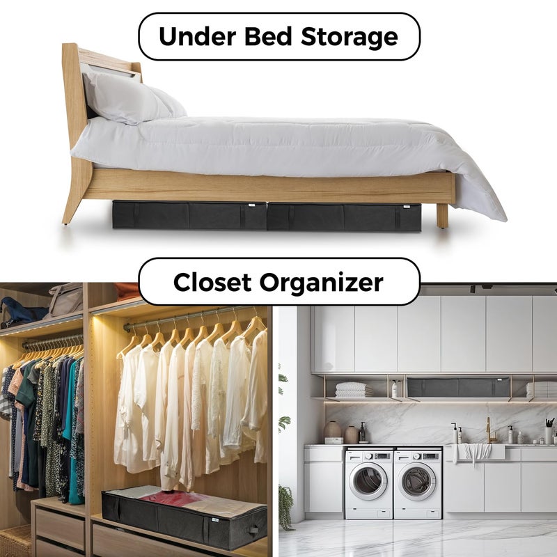 StorageExpert Closet Organizers and Storage - Maximize Space with Under Bed Storage Containers & Clothes Storage - Ideal Closet Organizer, Toy Storage Organizer & Underbed Storage (Black, 4 Pack) - Image 3