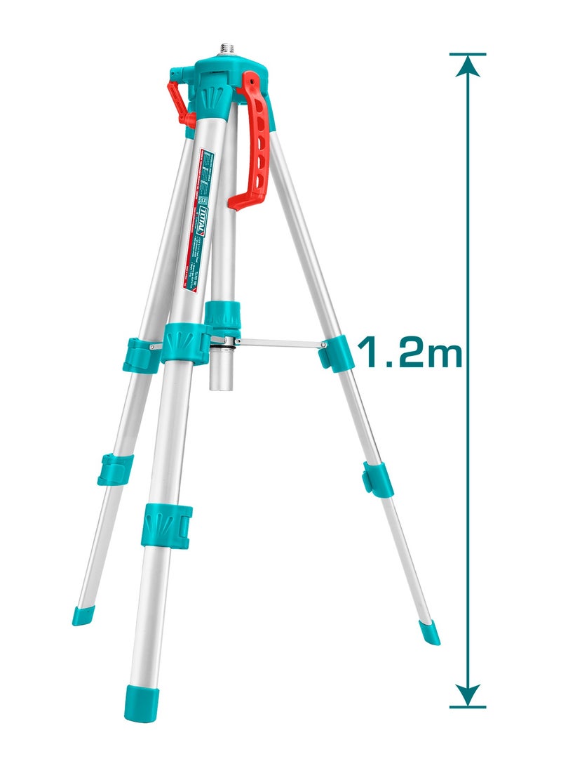 توتال حامل ثلاثي القوائم من توتال للأجهزة الليزرية، بارتفاع 1.2 متر، مزود بفتحات ملولبة مقاس 5/8 بوصة و1/4 بوصة، متوافق مع الطرازين TLL156503 وTLL306505 - Image 4