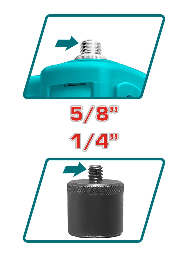 توتال حامل ثلاثي القوائم من توتال للأجهزة الليزرية، بارتفاع 1.2 متر، مزود بفتحات ملولبة مقاس 5/8 بوصة و1/4 بوصة، متوافق مع الطرازين TLL156503 وTLL306505 - Image 3