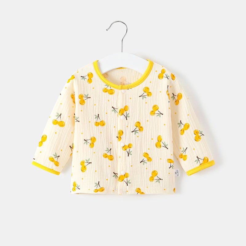Baby Gauze Top Summer Thin Out-Going Long-Sleeved Cardigan Air-Conditioning Clothes Pajamas Summer Clothes Baby Coat - Image 1