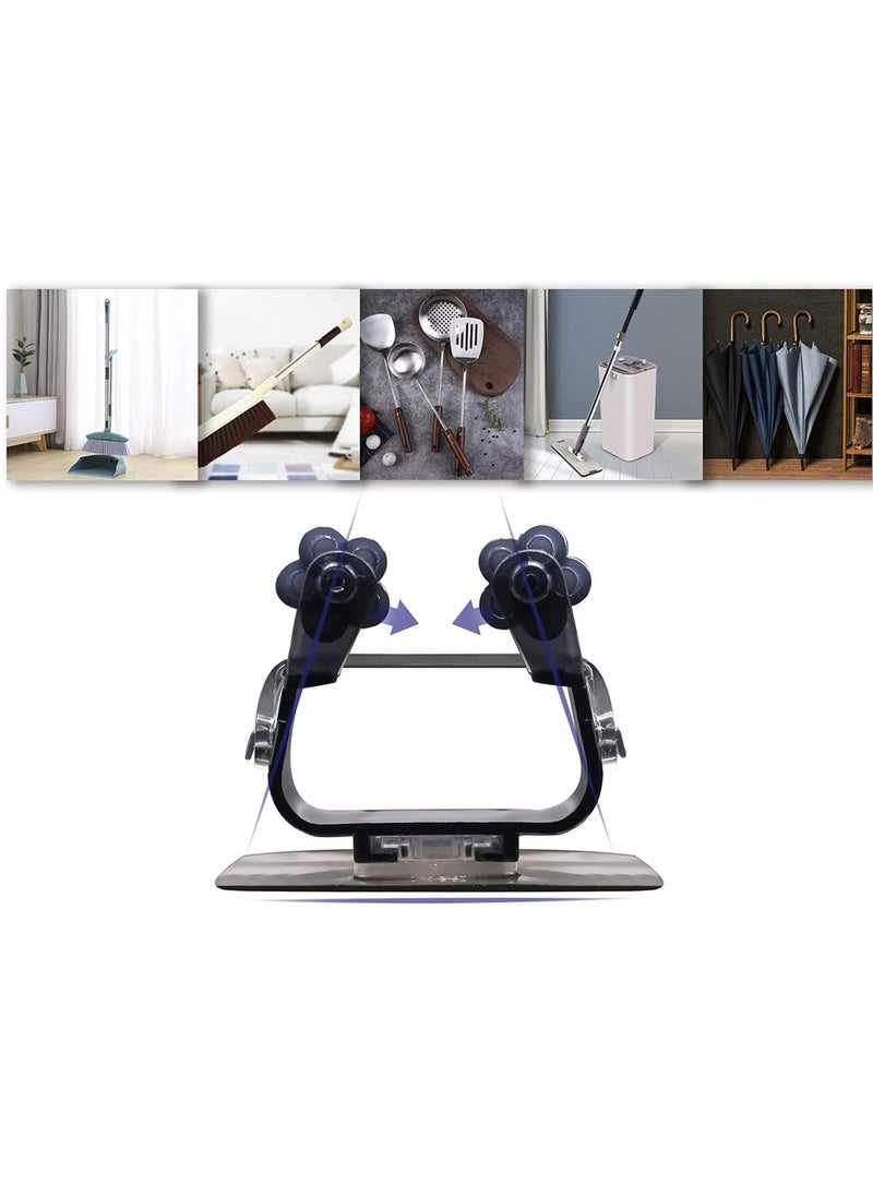 HomarKet 5-Piece Wall Mounted Mop And Broom Holder Set Black 7 x 7x5.2 centimeter  - Image 4