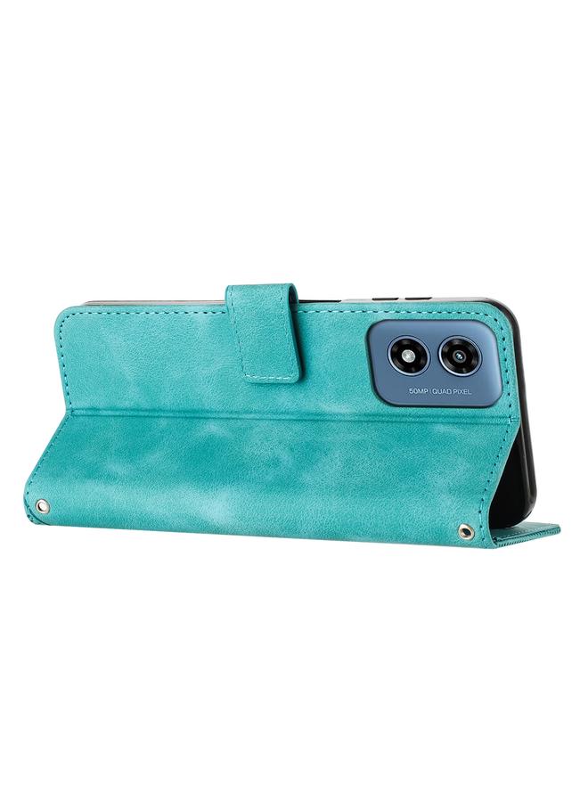 اس-توب جراب لهاتف Motorola Moto G04/G24 Dream Triangle مصنوع من الجلد مع حبل تعليق - Image 3