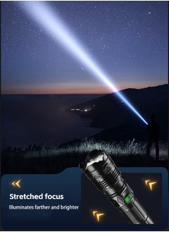 TG LED Flashlight High Lumen, Rechargeable Flashlight 1000000 Lumen Super Bright Flashlight, with Nylon Strap and LCD Display, Waterproof Powerful Handheld Flash Light for Home Hiking Emergency  - Image 4
