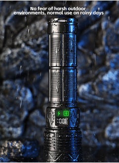 TG LED Flashlight High Lumen, Rechargeable Flashlight 1000000 Lumen Super Bright Flashlight, with Nylon Strap and LCD Display, Waterproof Powerful Handheld Flash Light for Home Hiking Emergency  - Image 5