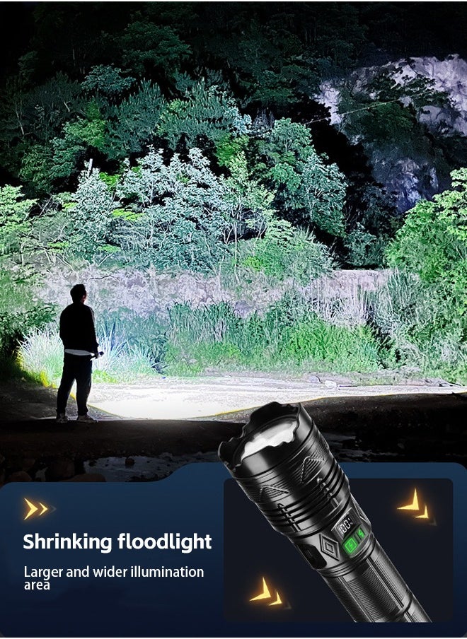 TG LED Flashlight High Lumen, Rechargeable Flashlight 1000000 Lumen Super Bright Flashlight, with Nylon Strap and LCD Display, Waterproof Powerful Handheld Flash Light for Home Hiking Emergency  - Image 3