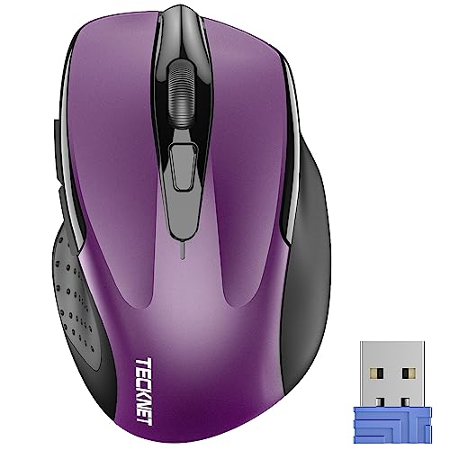 TECKNET Wireless Mouse, 2.4G Ergonomic Optical Mouse, Computer Mouse for Laptop, PC, Computer, Chromebook, Notebook, 6 Buttons, 24 Months Battery Life, 2600 DPI, 5 Adjustment Levels - Image 1