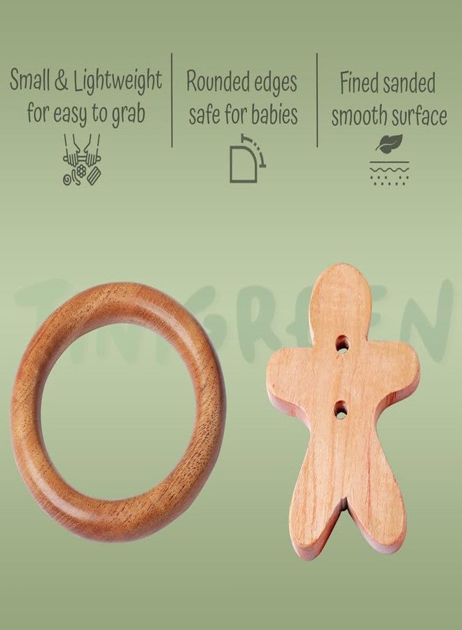 Tinigreen Baby Ring Shaped Neem Wooden Teethers Combo for 3 to 12 Months Infant Baby (Pack of 2) - Image 2