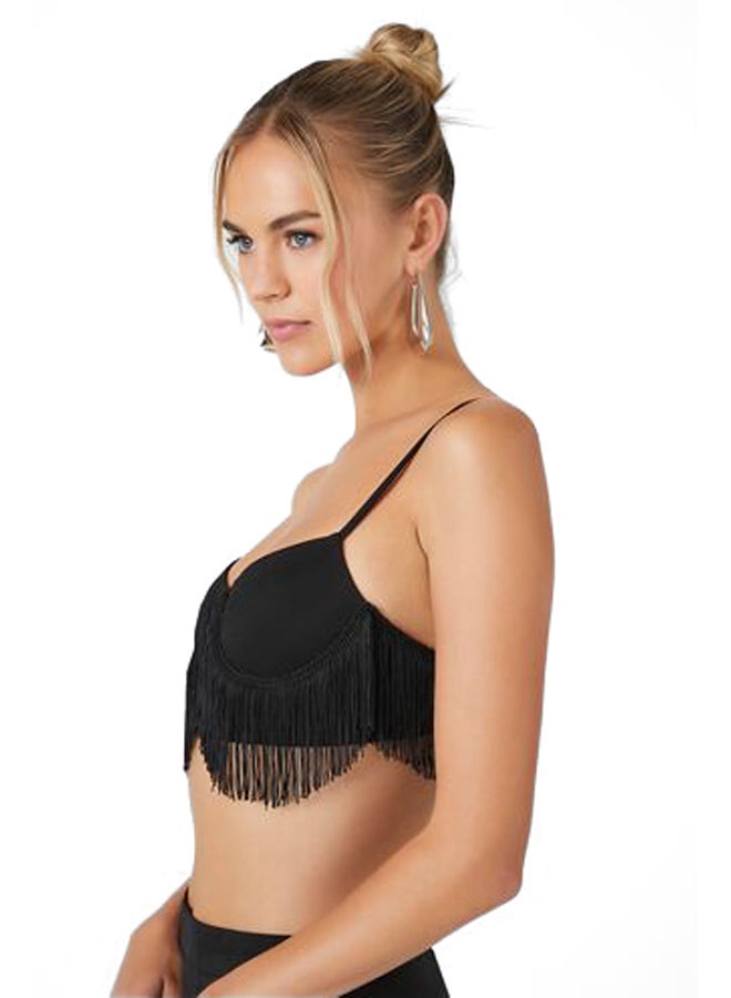 FOREVER 21 Ponte Knit Fringe Cropped Cami  - Image 4