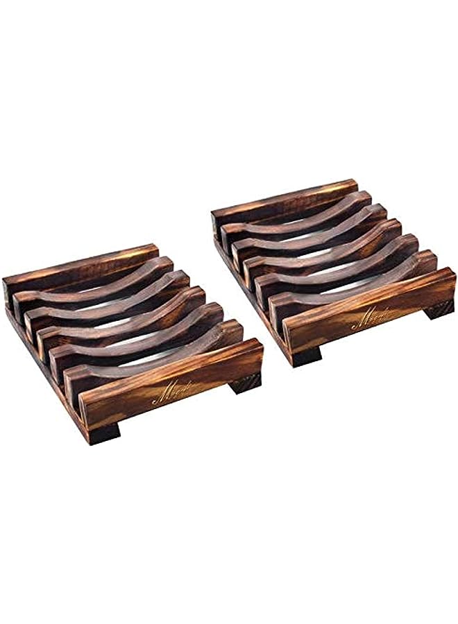vesus Wooden Soap Dish Bamboo Holder Sink Deck Box Tray - Image 1