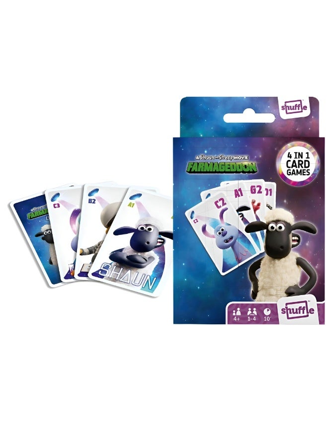 Shuffle Farmageddon Card Games for Kids - 4 in 1 Snap, Pairs, Happy Families & Action Game, Great Gift for Kids Aged 4+ - Image 1