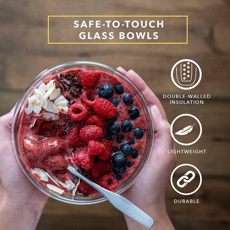 TASKHOUSE DoubleWalled Glass SafetoTouch Glassware Cereal and Soup Bowl 300ml Pack of 1 - Image 5
