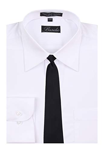 BUYYOURTIES CLIPON-ADF-19 - Mens Solid Color Clip On Easy to Remove Clip Necktie Ties - Image 3