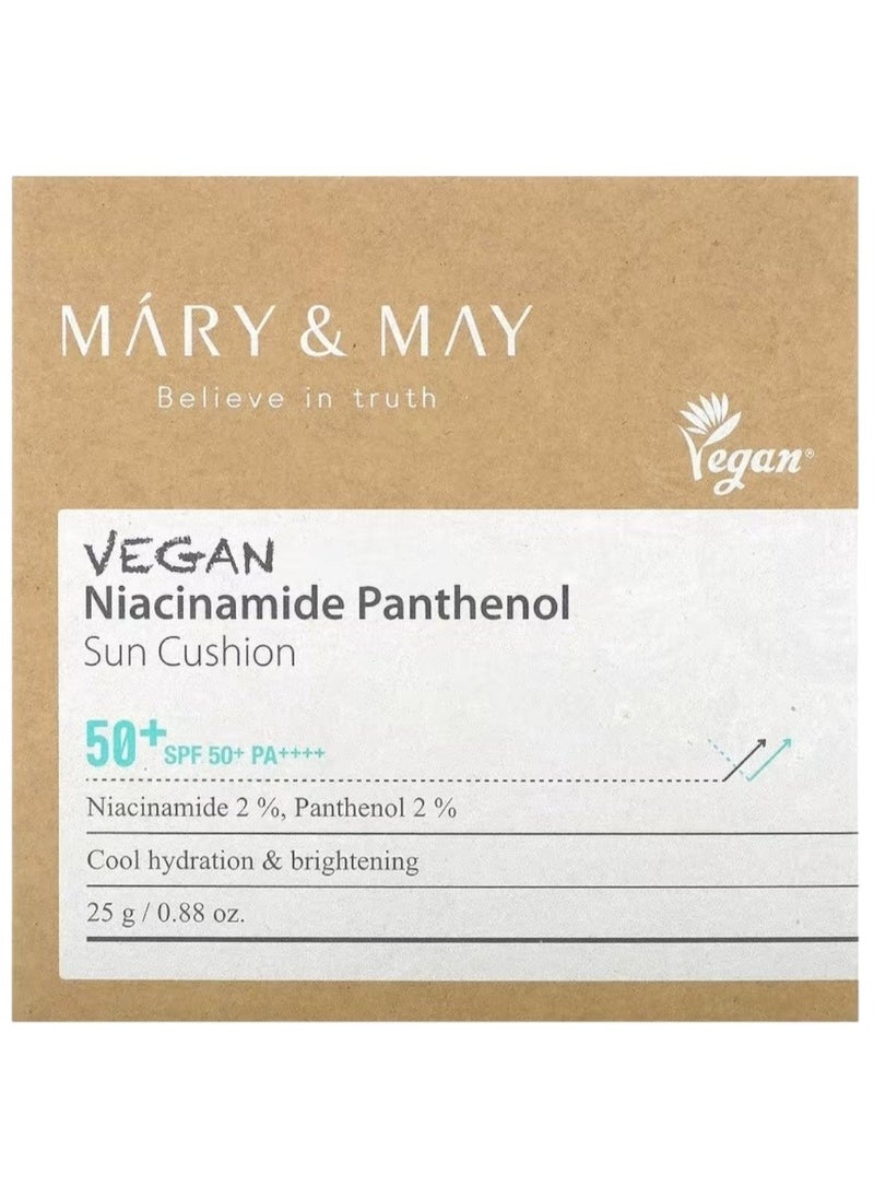 MARY & MAY - Vegan Niacinamide Panthenol, Sun Cushion, SPF 50+ PA++++, 0.88 oz (25 g) - Image 1