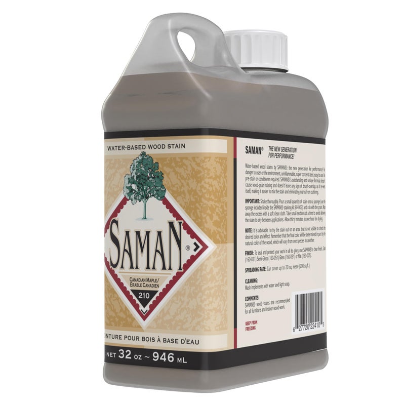 SamaN Interior Water Based Wood Stain - Natural Stain for Furniture, Moldings, Wood Paneling, Cabinets (Antique Walnut TEW-212-32, 32 oz) - Image 1