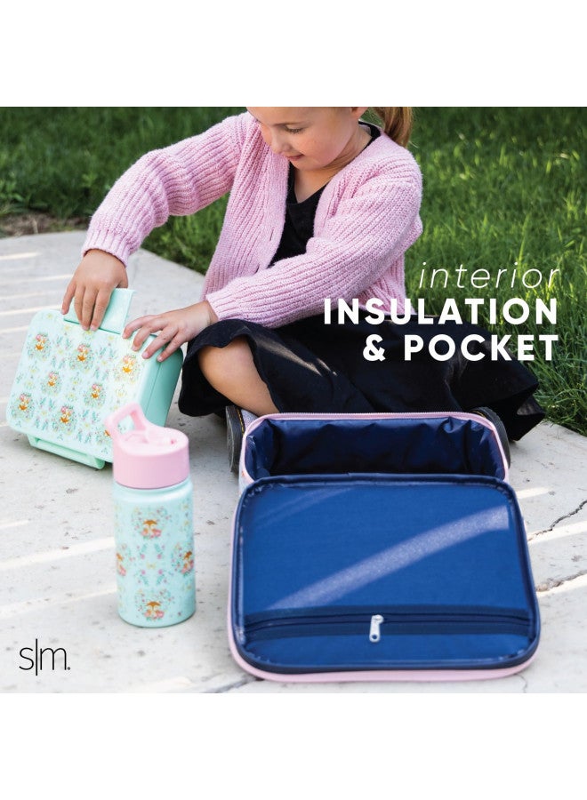 Simple Modern Simple Modern Disney Kids Lunch Box for Toddler | Reusable Insulated Bag for Girls, Boys | Meal Containers for School with Exterior and Interior Pockets | Hadley Collection | Frozen Elsa's Snowflake - Image 4