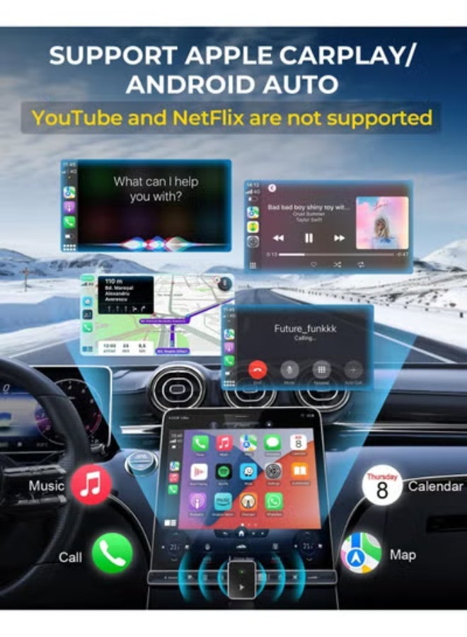 2-in-1 Wireless CarPlay & Android Auto Adapter - High-Speed Stable Connection - Plug & Play Wired to Wireless Dongle for Cars from 2017+ - Image 5