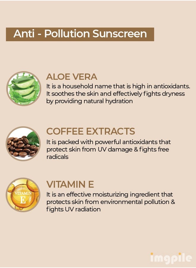 mars by GHC - Anti-Pollution Sunscreen Cream SPF 50 (PA++) - 50gm | Sun Screen Broad Spectrum UVA & UVB Protection | No White Cast, SLS-Free, Paraben-Free, 100% Vegan - Image 1