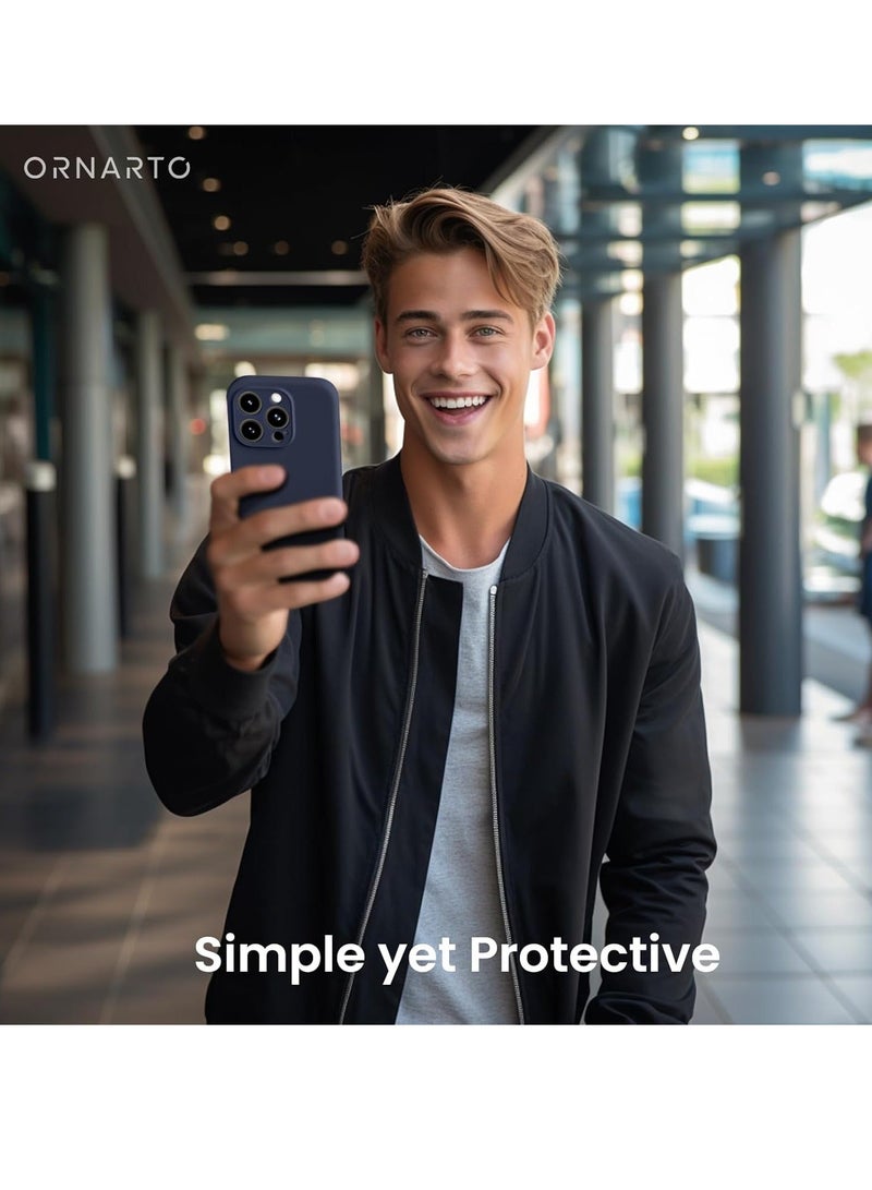 MUNTAQI Compatible with iPhone 15 Pro Max Case Shockproof with 2pcs Screen Protectors, Waterproof Liquid Silicone Rubber Full Cover Protective Case for iPhone 15 Pro Max 6.7 inch-Navy Blue - Image 4