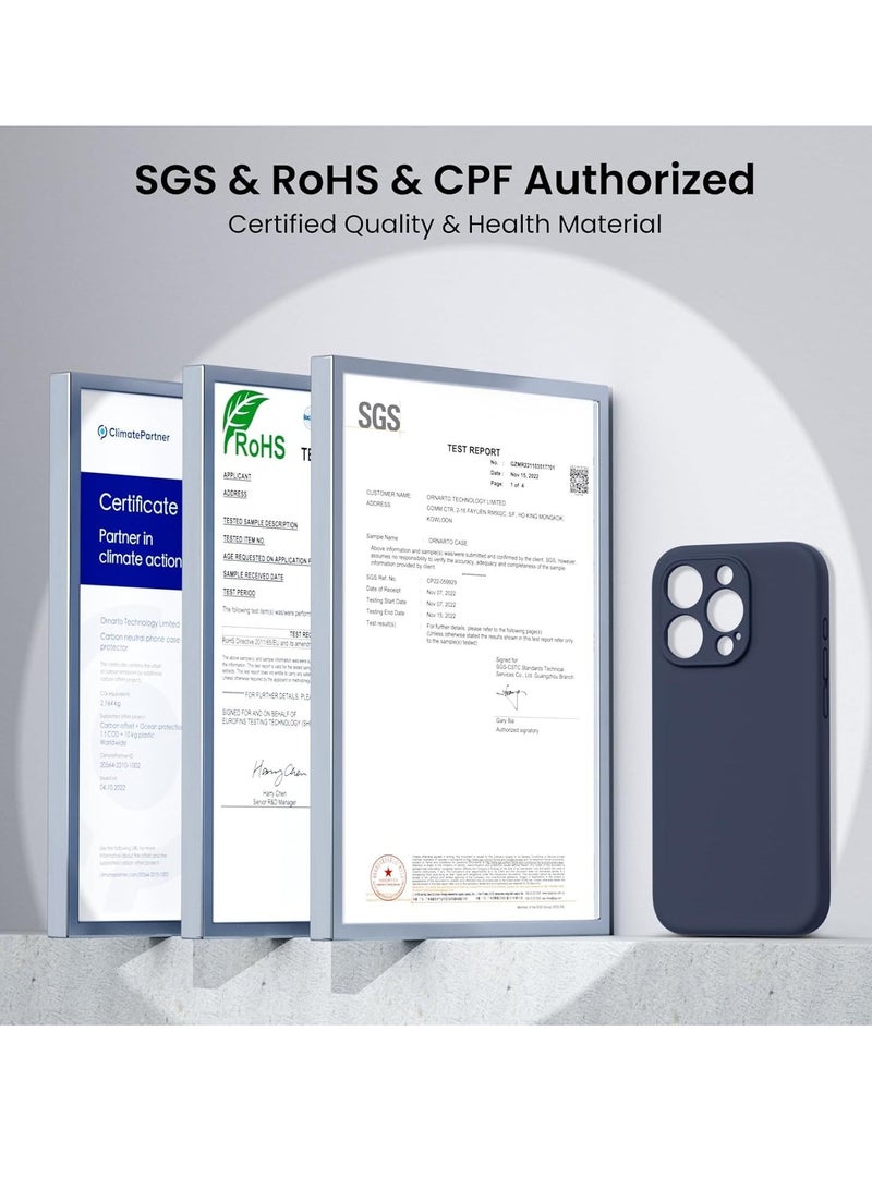 MUNTAQI Compatible with iPhone 15 Pro Max Case Shockproof with 2pcs Screen Protectors, Waterproof Liquid Silicone Rubber Full Cover Protective Case for iPhone 15 Pro Max 6.7 inch-Navy Blue - Image 5