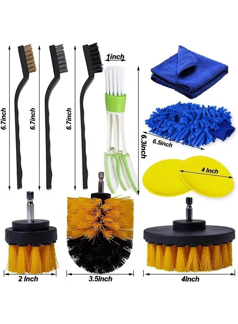 PRIMO PLUS Complete Car and Surface Cleaning Kit - 26 Multi-Purpose Pieces Includes Different Brushes, Sponges, Microfiber Cloths, Drill Cleaning Heads, and Precision Tools for Removing Dirt and Dust - Ideal for Cars, Home, Kitchen, and Furniture - Image 3