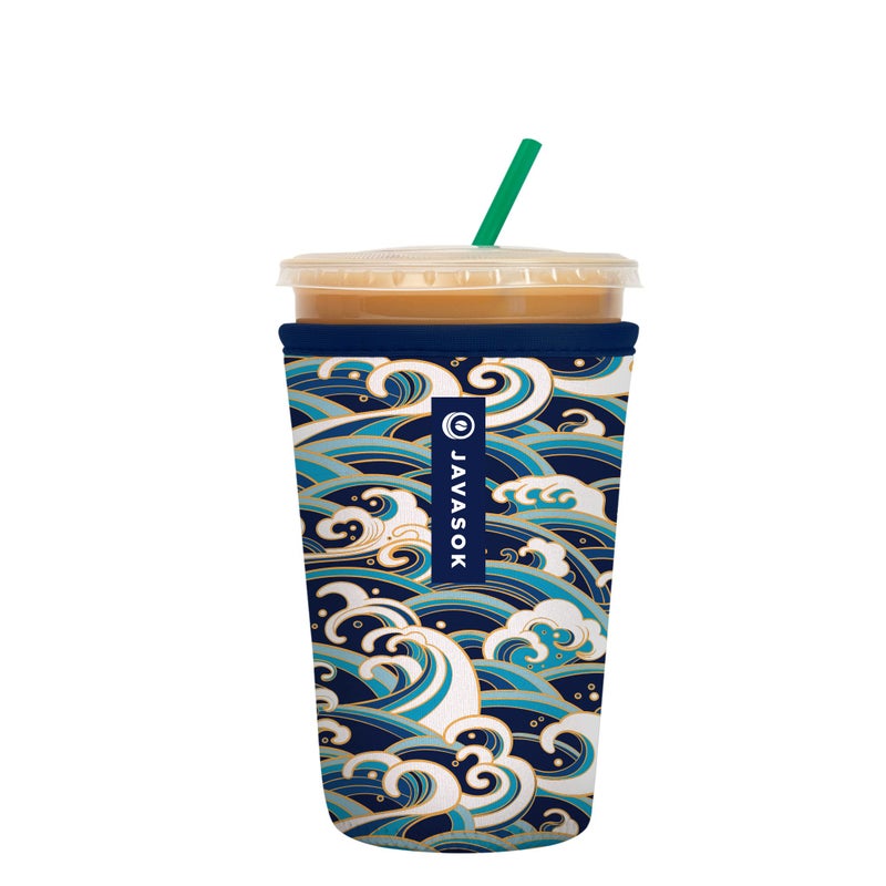 Sok It Sok It JavaSok Iced Coffee  Cold Soda Insulated Neoprene Cup Sleeve Perfect Wave Medium 2228oz