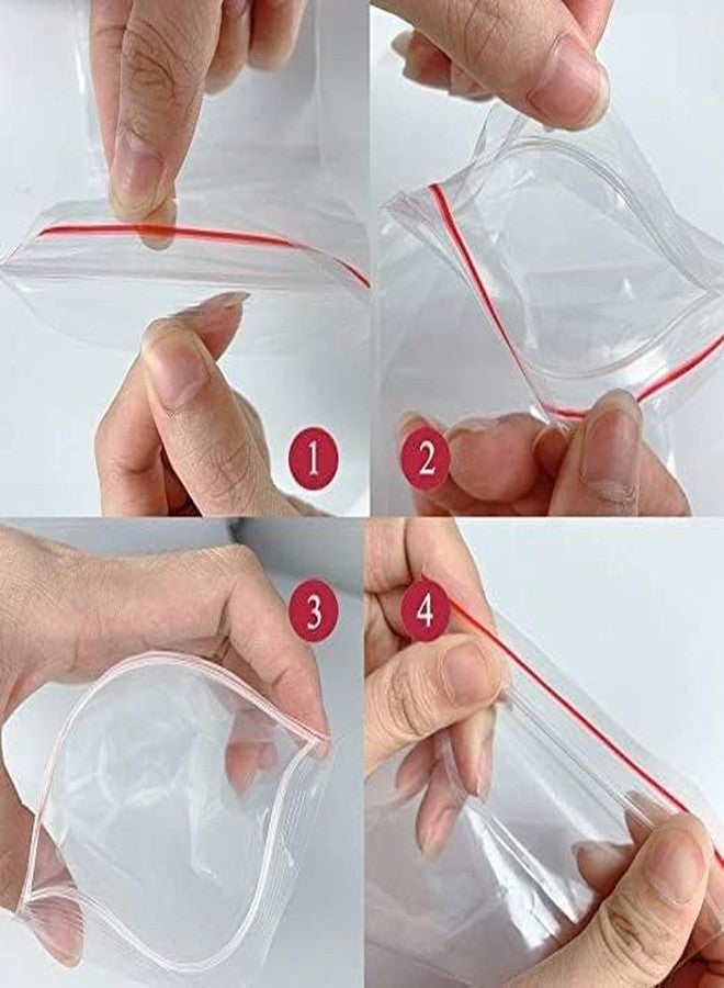 SUPERCOM Transparent Zip Lock Pouch Bags | Reusable Resealable Airtight Seal for Travel, Freezer and Refrigerator Storage | Versatile Zip Seal Bags for Packing Clothes Accessories (100 PC-5'' x 6'') - Image 5