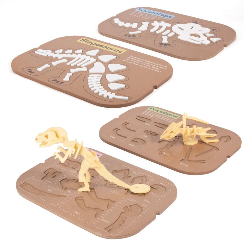 Woodtoe 2 PCS Dinosaur Sensory Table Inserts, Double-Sided Dinosaurs Puzzle for Flisat Trofast, 3D Wooden Dinosaur Puzzle, Sensory Sand & Water Table Accessories, Science Toys STEM Kits for Kid Age 3+ - Image 1