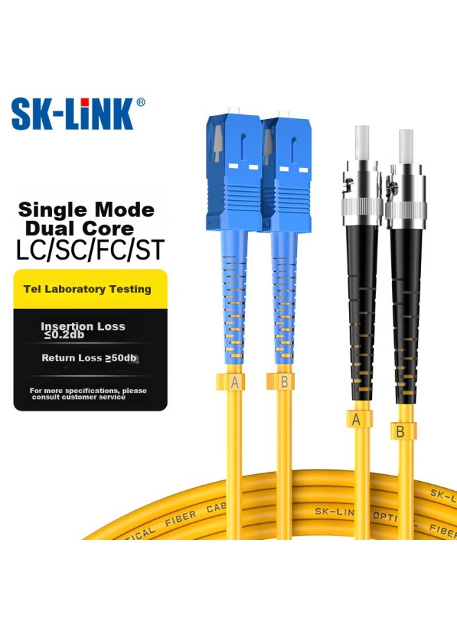 Sk-link Fiber Optic Patch Cable, St-sc Telecom-grade Single-mode Dual-core Sc-st Gigabit And 10 Gigabit Fiber Optic Cable, Low Zero Halogen, Sk-txsm 1 Meter - Image 1
