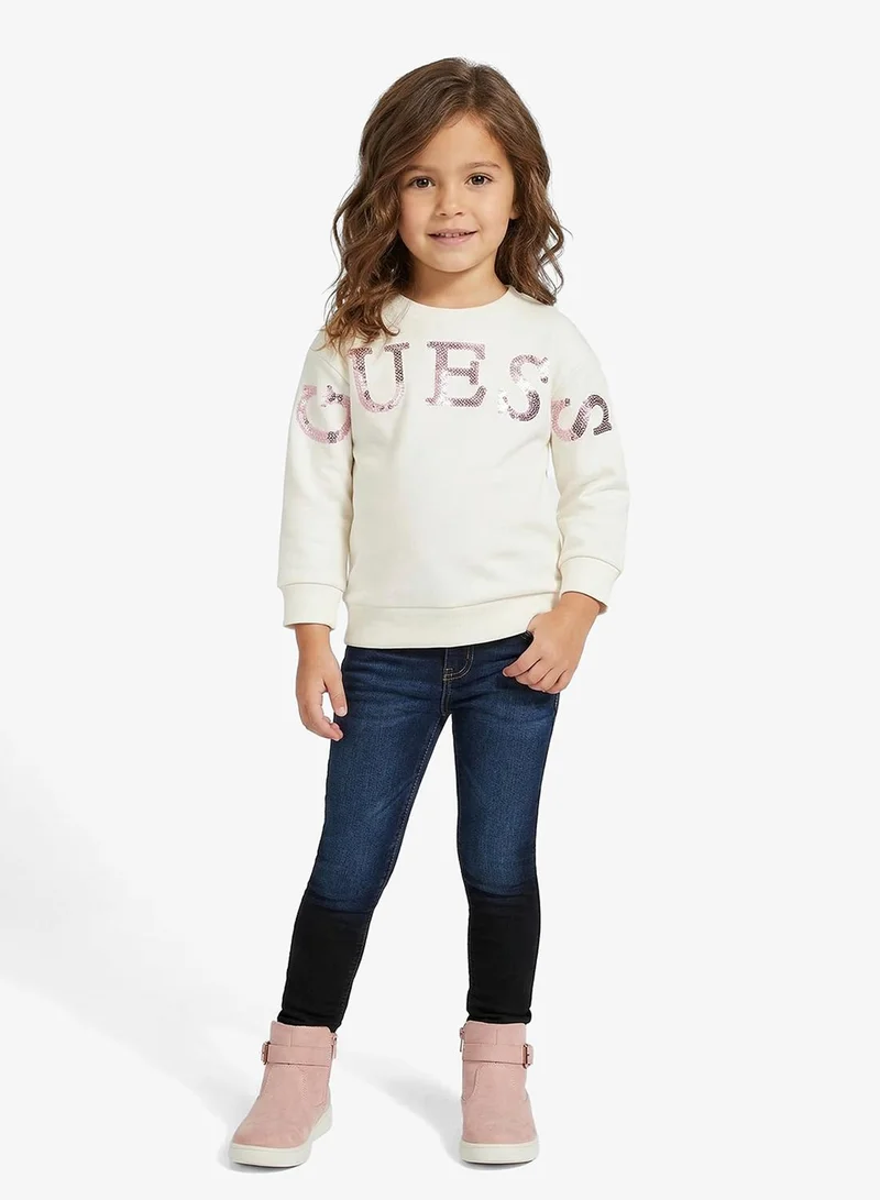 GUESS Kids Sequins Logo Dress Girls