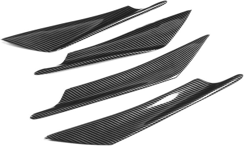 4pcs Universal Front Bumper Lip Splitter, Car Deflector Spoiler Panel, Carbon Fiber ABS Body Kit for Sedan SUV, Stylish Aerodynamic Front Bumper Spoiler with Stone Guard - Image 4