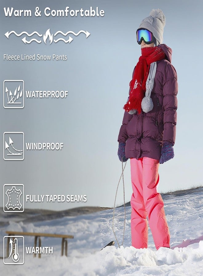 Dreammonkey Kids Snow Pants - Waterproof, Fleece Lined, Windproof & Thermal Insulated Ski/Snow Play Pants for 2T-14Y, Pink, 14 Years - Image 5