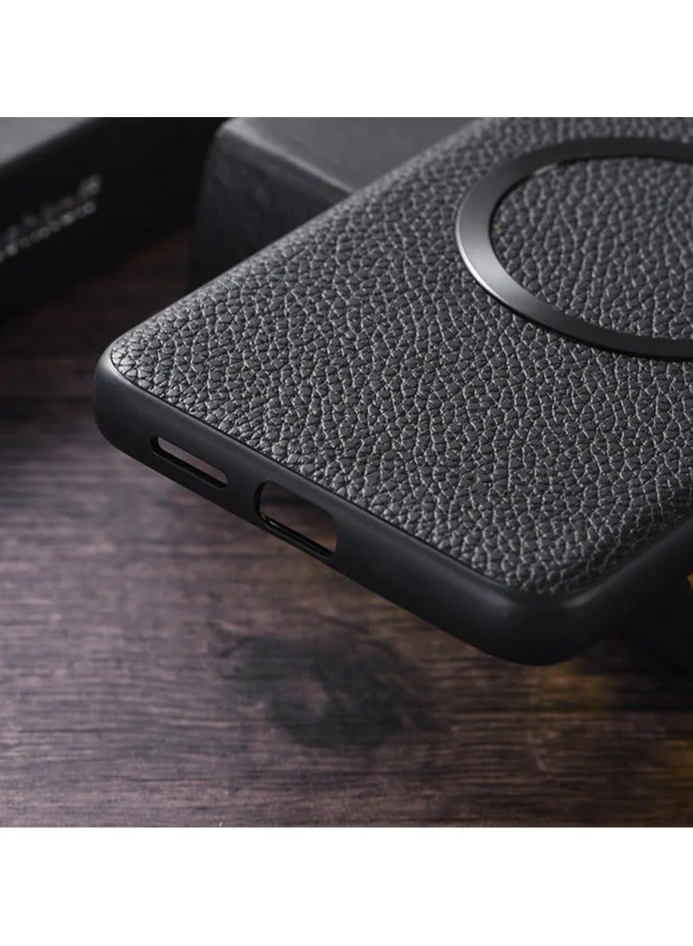 general Magnetic Case Compatible with Huawei Pura 70 Ultra Case, Lightweight Plain Leather Case Shockproof Protective Cover for Huawei Pura 70 Ultra - Image 4