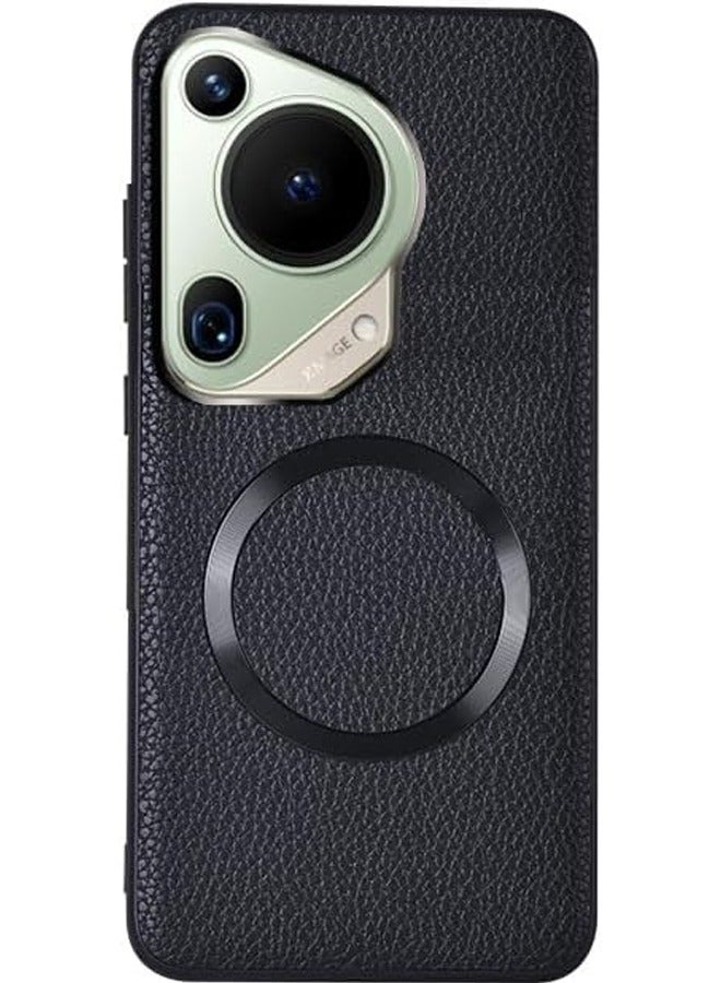 general Magnetic Case Compatible with Huawei Pura 70 Ultra Case, Lightweight Plain Leather Case Shockproof Protective Cover for Huawei Pura 70 Ultra - Image 1