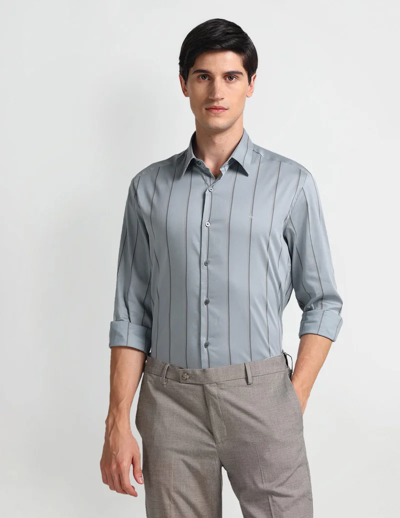 Vertical Stripe Slim Fit Shirt
