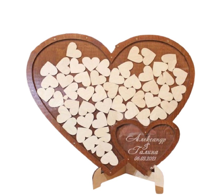 SNOOGG Wedding Reception Decorations with Guest Book Set and round message board with Heart Drop Guest Sign for Guests' Anniversaries, Celebrations, and Weddings. - Image 5