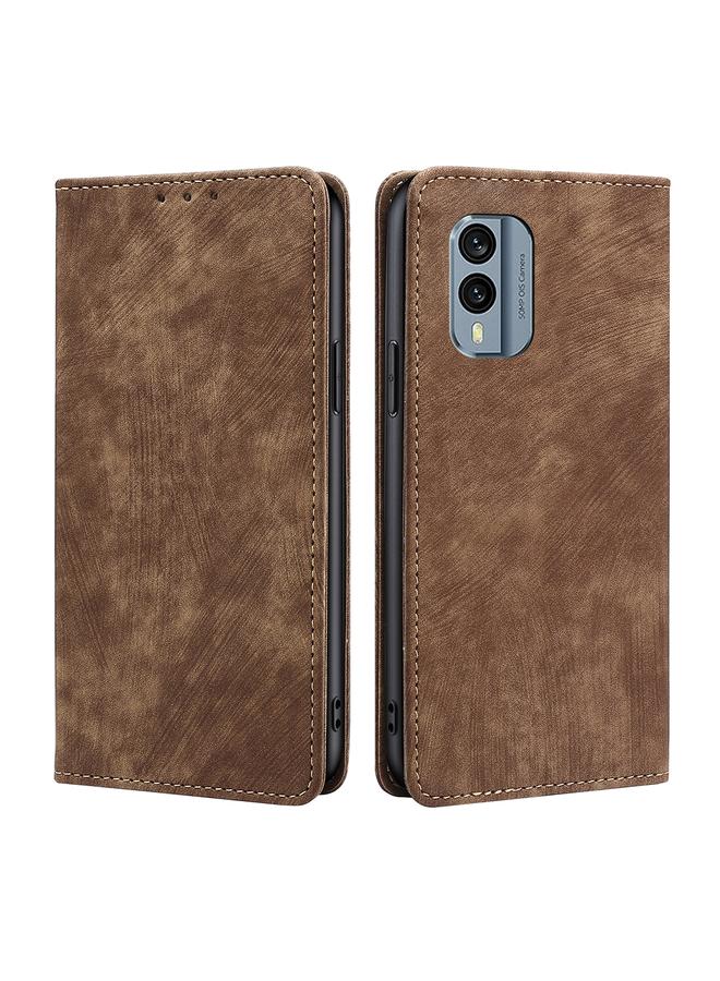 اس-توب جراب لهاتف Nokia X30 5G RFID مضاد للسرقة مصنوع من الجلد المغناطيسي - Image 1