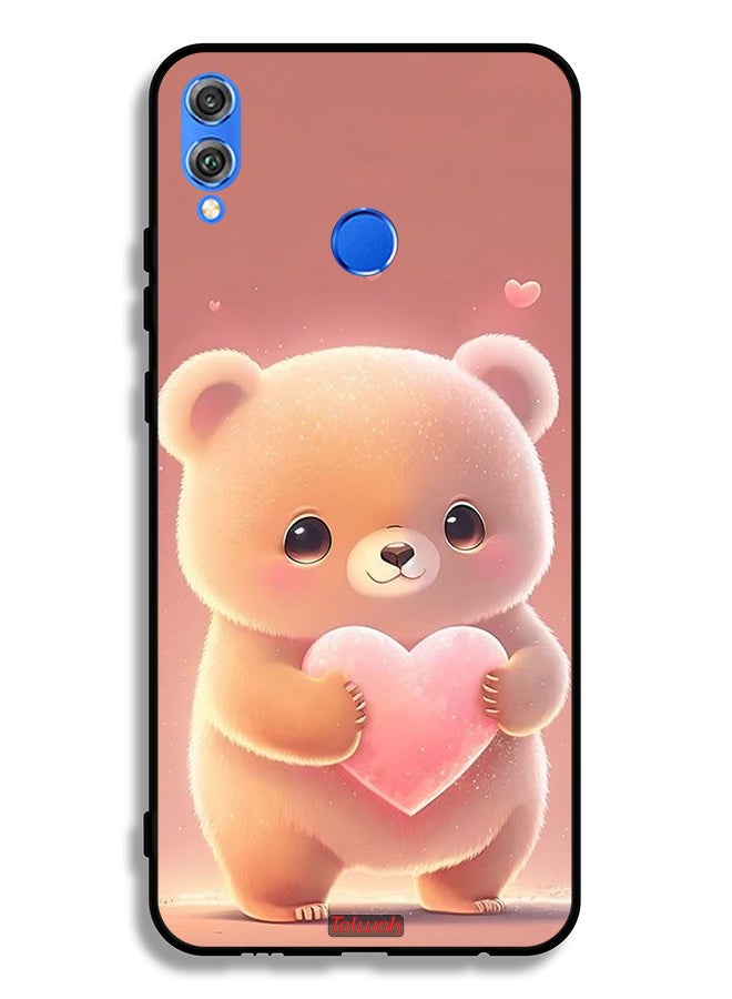 Tolwak Honor 8X Protective Case Cover Cute Little Panda Holding Heart - Image 1