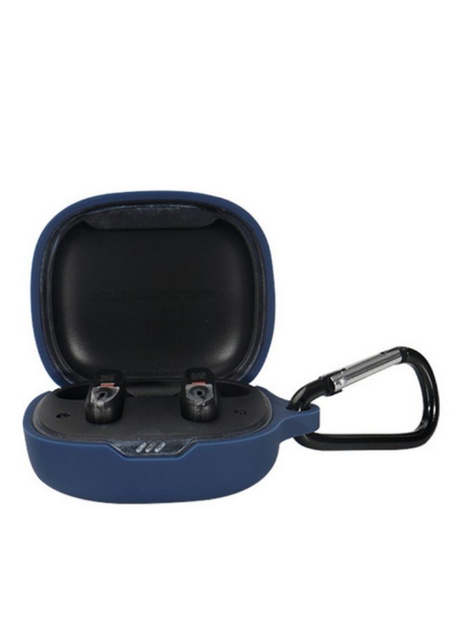 Ecosystem Silicone Case Cover Compatible with JBL Wave 300TWS True Wireless Earbuds, Earphones Skin Cover, Protective Carrying Case with Keychain Hook, Charging Port Accessible (Blue)