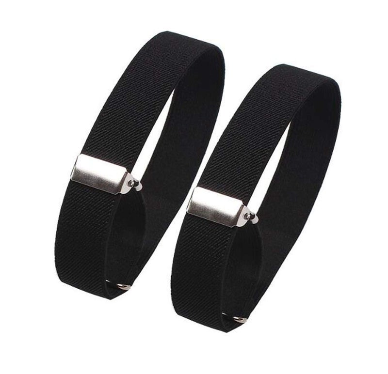 Cyprinus Carpio 2 Pieces Adjustable Shirt Sleeve Holders Anti-Slip Armbands Elastic Sleeve Garters for Women Men(3/4" *12 1/2" BLACK) - Image 1