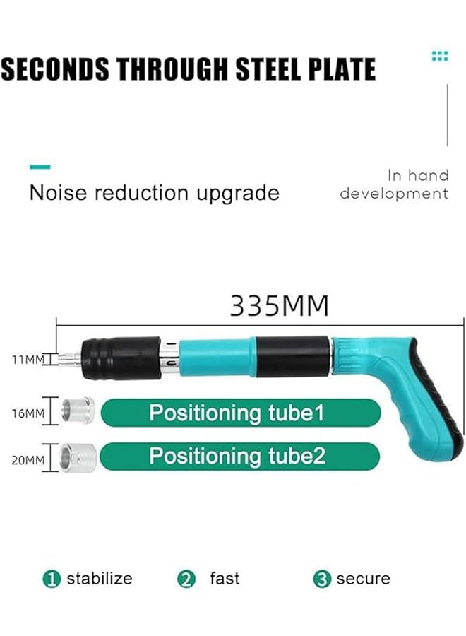 erorex Nail Wall Fastening Tool Portable Home Fit Up Metal Plate Nailer Multi Function Wall Fastening Tool Labor Saving Nails Machine External Sponge Soundproof Cover Effectively Reduci - Image 2