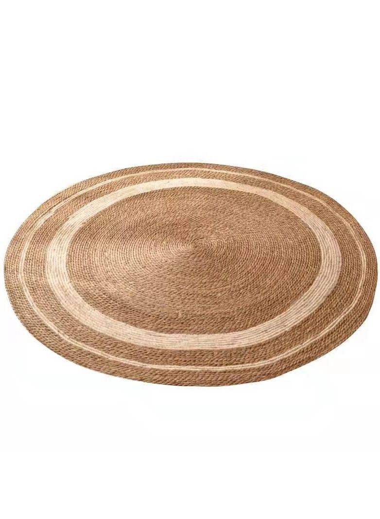 FFD Natural Jute Rug with White Line Carpet Hand Woven Rug Doormat Natural Braided Floor Mat Rugs For Kitchen Entryway Hallway Pets Playing Bed Seagrass Rug For Living Room Bedroom - Image 3
