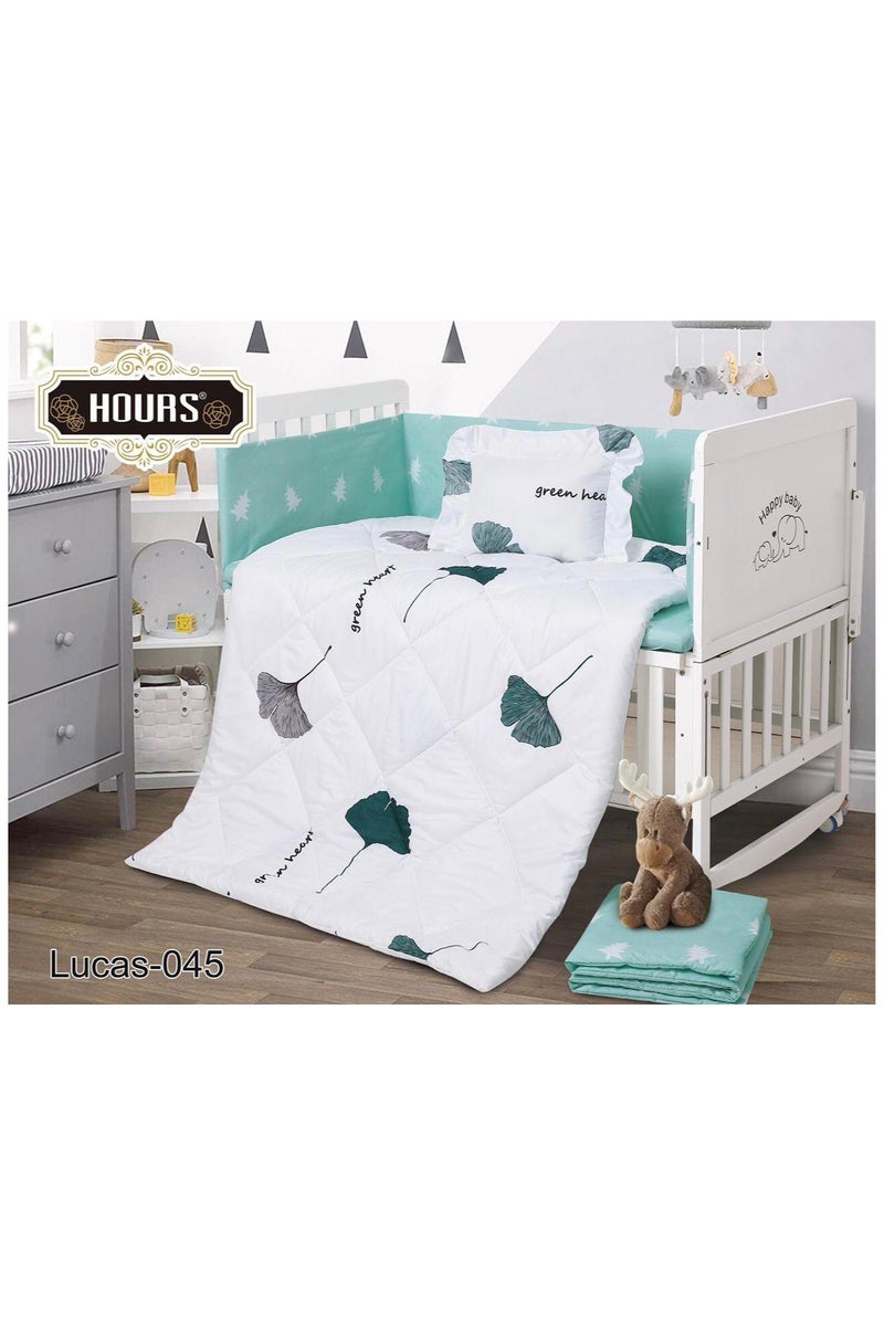 أورز طقم مفرش سرير مواليد فاخر – 5 قطع مع حواجز لحماية طفلك، تصميم أنيق وراحة مثالية