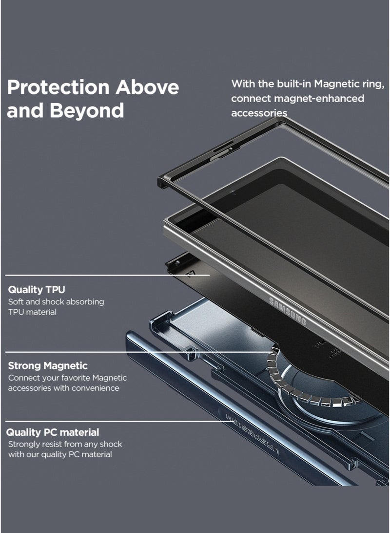 VRS Design غطاء تيرا غارد النشط الحديث لجهاز سامسونج جالاكسي زد فولد 7 [ماج سيف] (2025) مع [حماية المفصل] - أزرق جليدي - Image 4