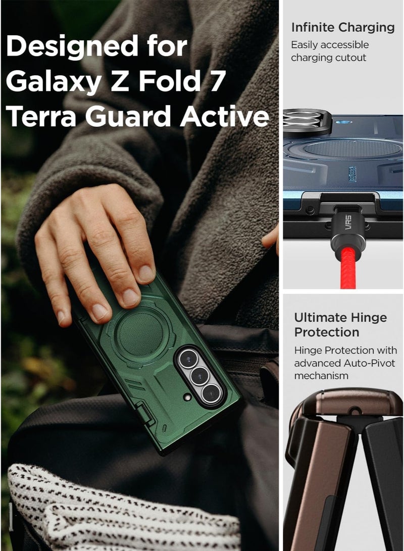 VRS Design غطاء تيرا غارد النشط الحديث لجهاز سامسونج جالاكسي زد فولد 7 [ماج سيف] (2025) مع [حماية المفصل] - أزرق جليدي - Image 2