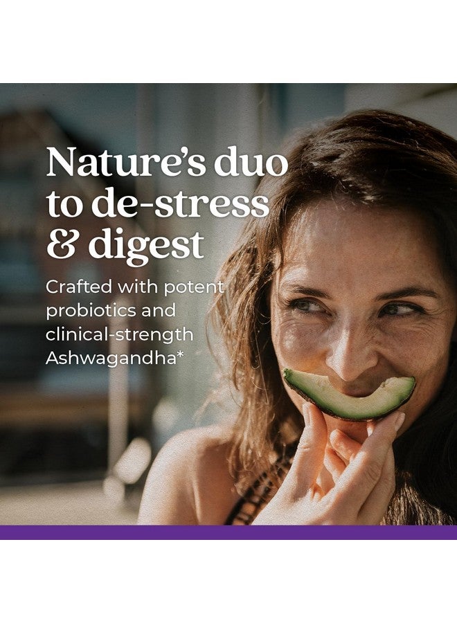 نيو تشابتر تركيبة نيو تشابتر أول فلورا™ بروبيوتيك لإزالة التوتر مع أشواغاندا ذات القوة السريرية - بروبيوتيك مزدوج المفعول لصحة الجهاز الهضمي + مكمل عشبي لتخفيف التوتر*، 30 قرصًا - Image 2
