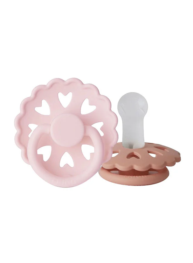 فريج Pack Of 2 Fairytale Silicone Baby Pacifier 6-18M, White Lilac/Pretty In Peach - Size 2