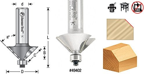 Amana Tool - 49416 Carbide Tipped Chamfer 60 X 2-1/2 Dia X 11/16 X 1/2"" Shank - Image 2