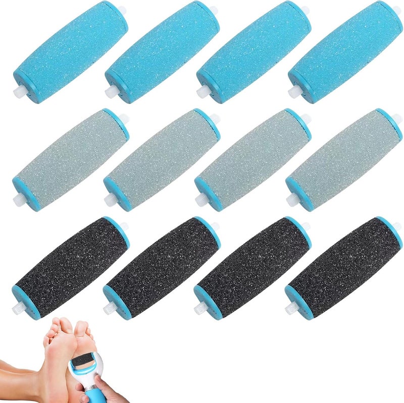 Eophmi for Scholl Pedi Replacement Rollers,12PCS for Scholl Foot File Replacement Rollers,Foot File Replacements Pads Compatible with Scholls Express Pedi Feet Files - Image 1